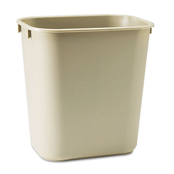 Rubbermaid® Commercial Deskside Plastic Wastebasket, Rectangular, 3.5 Gal, Beige freeshipping - TVN Wholesale